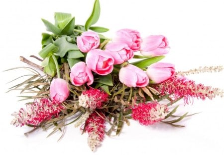 â™¥Sweet tender tulipsâ™¥ - special, gift, tulips, bouquet, spring, forever, arrangement, green, love, fresh, soft, fashion, present, lovely, cut, entertainment, precious, pink, sweet