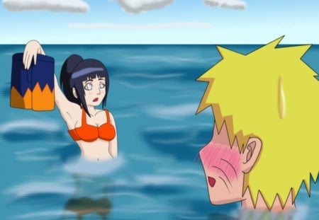 naruhina beach date - hinata, naruhina, beach, naruto