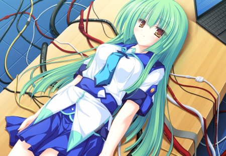 Stera - anime school girl, stera, 77, anime, anime girl, blue