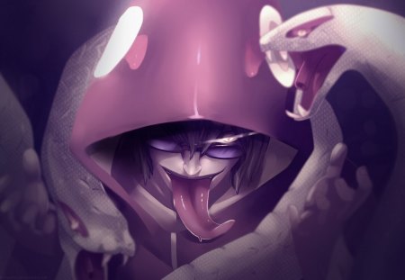 Kabuto - tongue, snake, anime, kabuto, cg, manga, a wicked smile