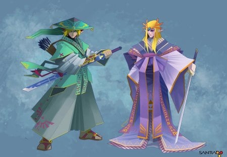 Zelda - game, green, link, sword, crown, zelda