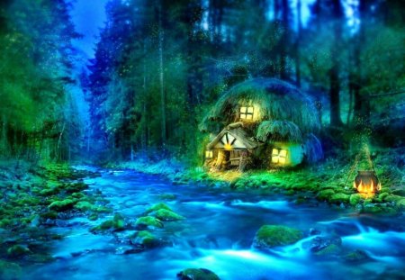 elf-house - fun, abstract, fantasy, rivers