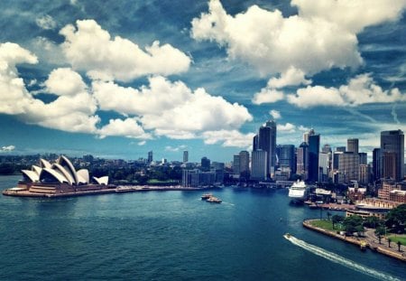 sydney from above - archetecture, skyscrapers, sydney, opera house