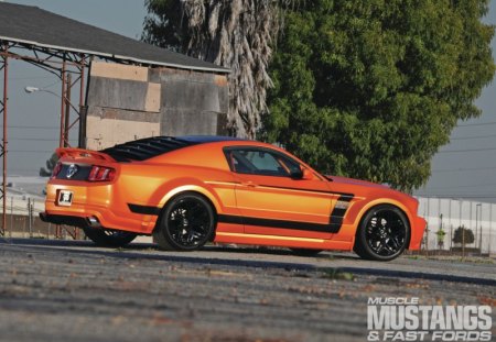 Boss 302-X - orange, ford, mustang, black wheels