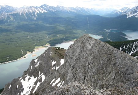 Mount Indefatigable - lake, alberta, mountain, hiking