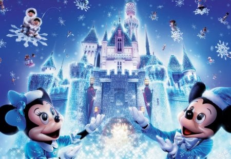 Disney - mickey, mini, snow, christmas