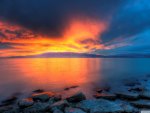 outstanding utah lake sunset hdr