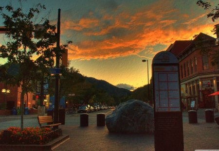 now you know why they call it boulder - street, boulder, sunset, town