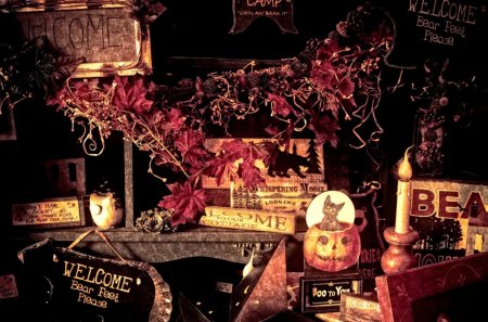 HALLOWEEN PARTY - holiday, black cat, bumpkin, autumn, halloween, party