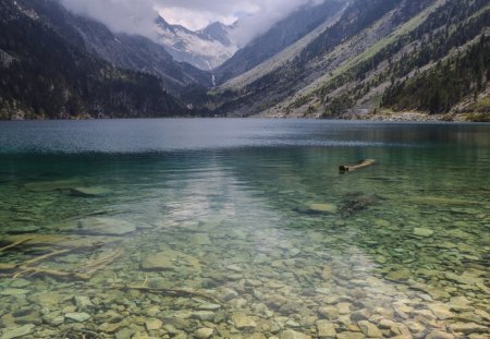 Lake - lake, water, stones, nature, mountain