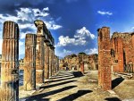 blue skies of pompeii hdr