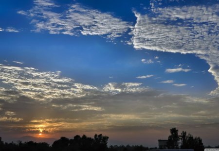 Nice Sunset - skyscape, sunset, cloud, blue