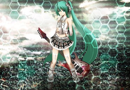 Hatsune Miku - girls, guitar, lingerie, violet hair, music, yellow hair, black hair, white, pentagon background, cute girls, swimwear, orange hair, yuri, hot girls, seductive girl, hatsune miku, moe, ecchi, onichan, panty, anime girls, long hair, peko, sexy dress, beautiful girls, red hair, tagme, kiss, vocaloid, blush, singer, brown hair, sexy girls, miku hatsune, anime, miku, short hair, shy girl, chibi, nightwear, pink hair, pretty girls, bra, loli, hatsune, blue hair, bikini, breasts, white hair