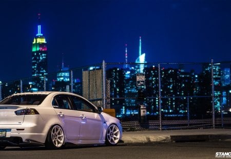 Evo city skyline - racing, mitsubishi, evo, tuner