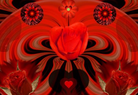 Some Love and Roses - fractal, abstract, collage, 3d, eye candy