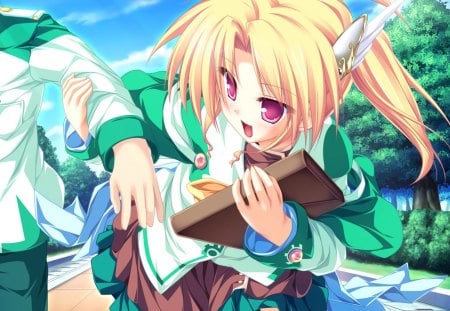 Rena Geminis - anime, anime school girl, anime girl, green, rena geminis, magus tale