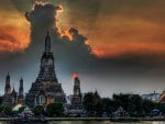 beautiful cloud over asian temple hdr