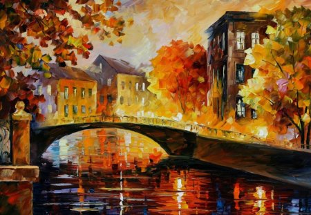 Bridge in Oil Canvass - nice, canvass, oil, bridge