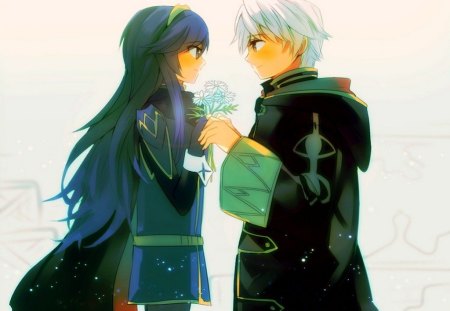 Lucina & Rufure - together, cute, sweet, game, girl, lucina, rufure, fire emblem kakusei, couple, boy