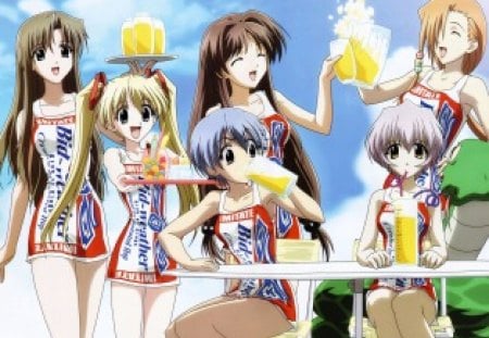 Beer fun - anime, anime girls, happy lesson, beer