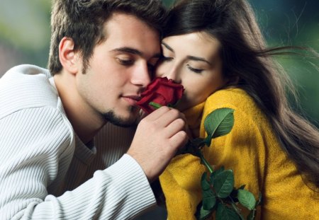 a romantic couple - rose, romance, couple