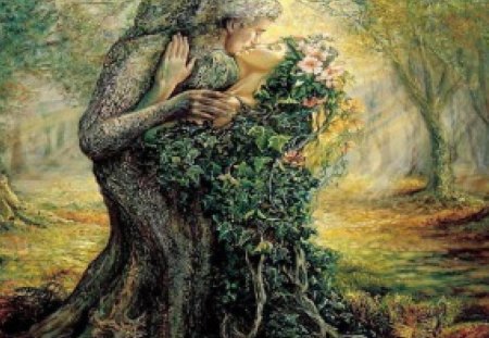 Blended Souls - entwined, vines, tree, lovers