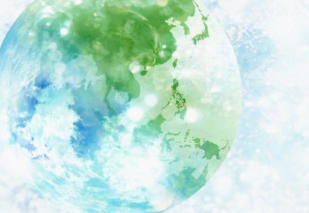 Globe and earth with dreamy sunlight - globe, abstract, sunlight, earth