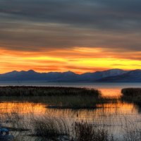 fall evening at utah lake hdr