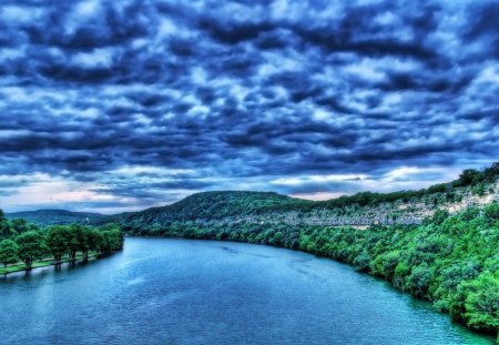 Cloudy Sky - sky, cloudy, cloud, river