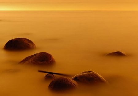 Sea of the Mist - ocean, sea, mist, rocks