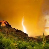 Lightning over Superstition Mountains