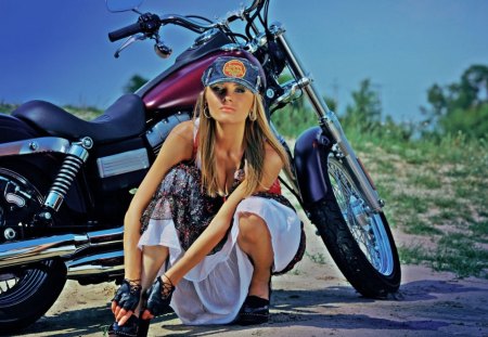 *** Diana Kuprina and motorcycle *** - women, models, people, motorcycle