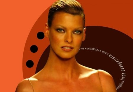 Linda Evangelista - chic - red lips, beautiful, young, supermodel, eyes, sensual, elegant, famous, photography, woman, fashion, face, pretty, beauty, chic, celebrity, linda evangelista, sexy, orange, 90s, classy