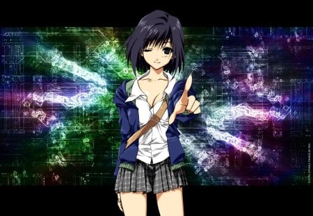 anime - school uniform, anime, colors, skirt