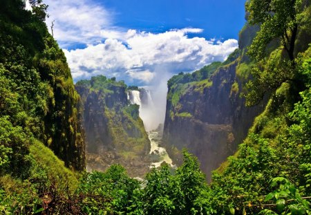 Scenic Victoria Falls - nature, water, beauty, scenic