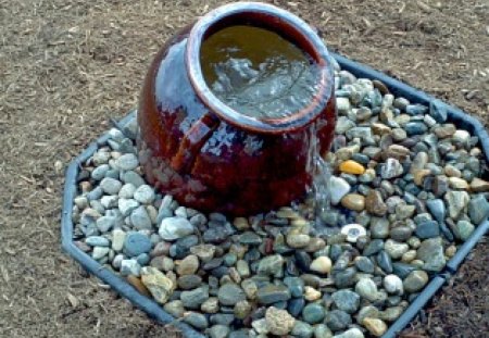 Water jug - jug, garden, waterfall, fair