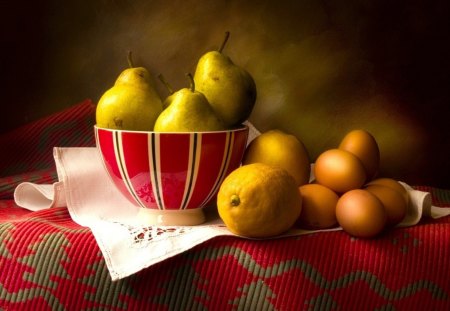 *** Bowl of fruit *** - lemon, pears, fruits, bowl