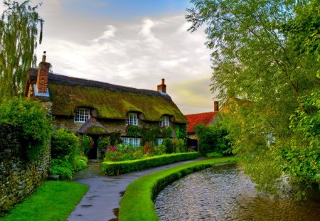 HOME SWEET HOME - blossoms, beautiful, environment, house, garden