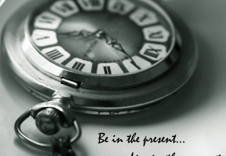 Be in the present... - white, entertainment, moment, clock, fashion, present, black