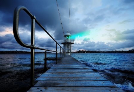 Sydney Lighthouse - lighthouse, water, light, harbor, sydney