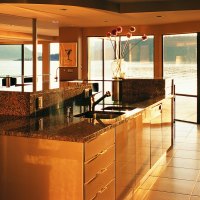 Modern Kitchen with a Water View