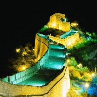 Wall of China at night