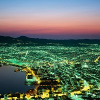 Twilight over Hakodate, Japan