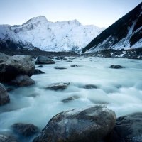 a melting glacier in new zealand