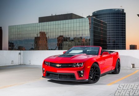 2013 ZL1 Camaro Convertible - bowtie, black wheels, gm, red