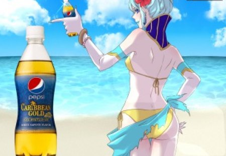 Anime - anime, blue, beach, bikini karina lyle, swimsuit t, tiger and bunny