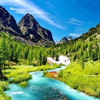 Blue mountain stream