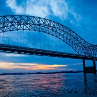 bridges at dusk