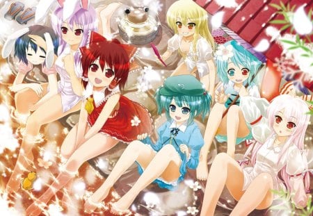 Touhou girls - sexy dress, shy girl, brown, beautiful girls, touhou, kiss, anime girls, girls, lingerie, white, cute girls, gray, green, seductive girl, breasts, bra, vocaloid, anime, yellow, blue, pretty girls, long hair, music, short hair, purple, hot girls, red, bikini, swimwear, indigo, chibi, ecchi, violet, panty, loli, sexy girls, singer, blush, tagme, orange, black, moe, nightwear, yuri