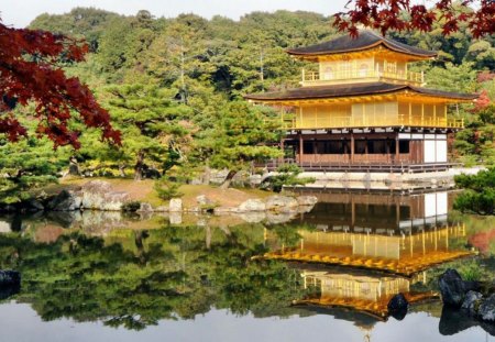 golden-palace - lakes, architecture, trees, palace